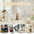thumbnail image 4 of Gymax 8-Panel Adjustable Pet Safety Fence w/Auto-close Door & Double Locking System White, 4 of 10