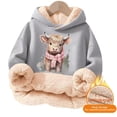 thumbnail image 5 of Girls Hoodie Lined Pullover Warm Winter Kids Casual Top with Cute Print Clothes, 5 of 5