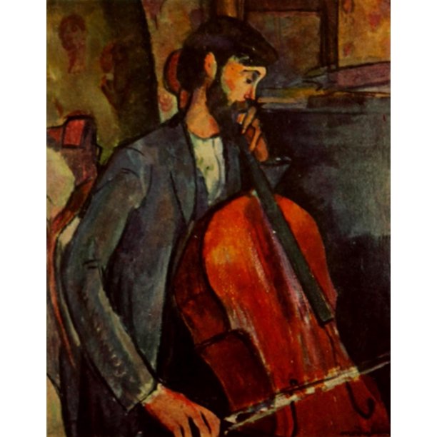 The Cellist 1909 Poster Print by Amedeo Modigliani