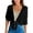 Black, variant on Summer Cardigan Women's Lightweight Solid White Five Point Sleeve Wrap Front Knit Cardigan Blouse XXL