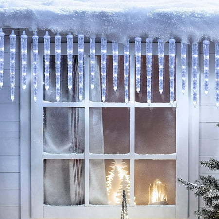 Icicle Lights 20 Icicles 90 Led Outdoor Indoor Crystal Ice String Connectable White For Decorations Canada Icicle Lights 20 Icicles 90, Ice White Icicle Lights