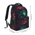 thumbnail image 2 of Honeii Red And Green Carnation Print Backpack for Both Men and Women, Basic Bookbag for College, Work, or Travel,Rucksack Computer Bag-One Size, 2 of 5
