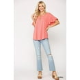 thumbnail image 2 of Solid Round Neck Frill Sleeve Top With Scoop Hem M, 2 of 8
