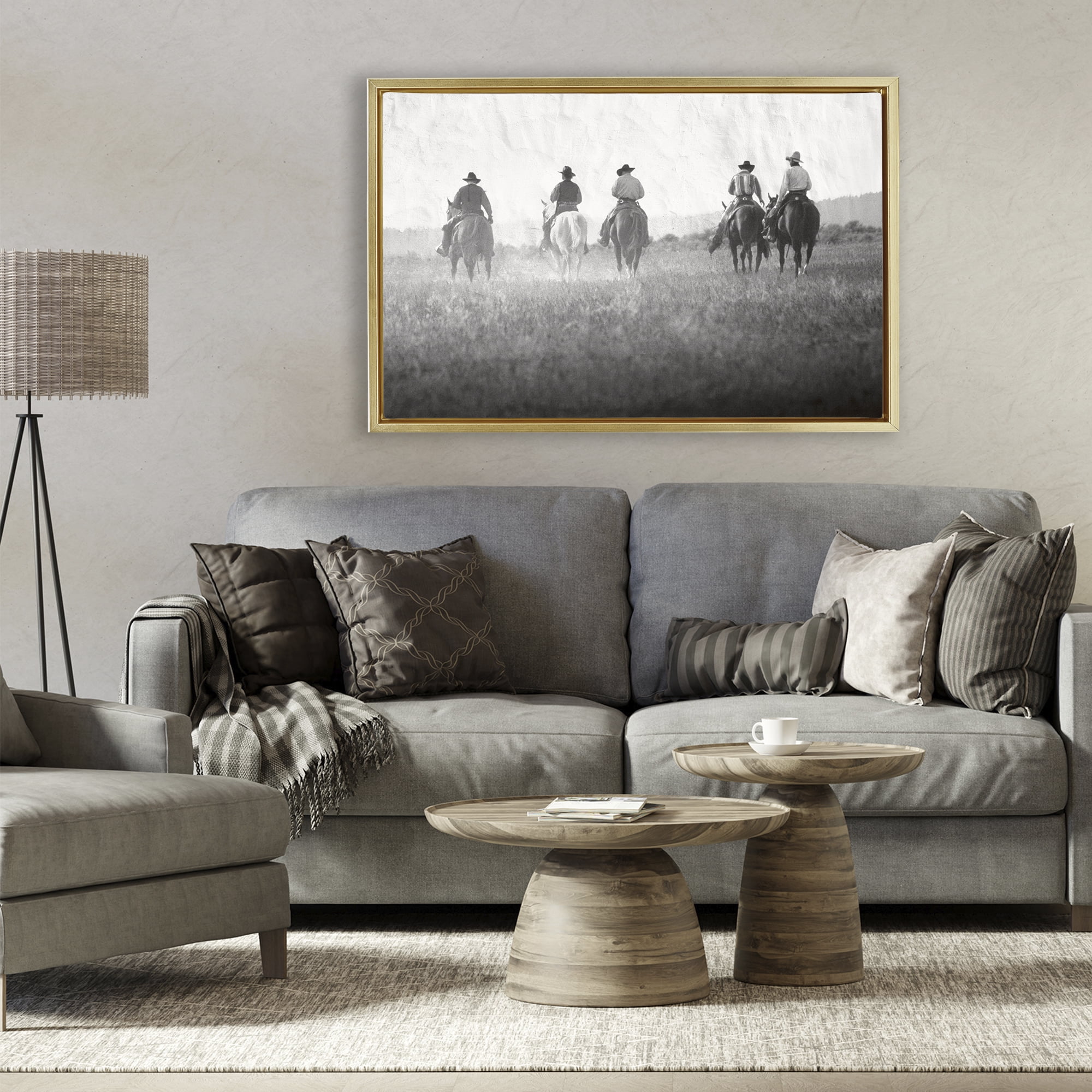 Stupell Industries Riding Toward The Horizon Gold Framed Floater Canvas Wall Art, design by Superstock