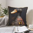 thumbnail image 6 of Fotbe Graffiti Cool Duck Pattern Velvet Decorative Throw Pillow Covers with Elegant Piping, Soft Plush Cushion Cover for Sofa, Bed, Car, Office-18"x18", 6 of 8