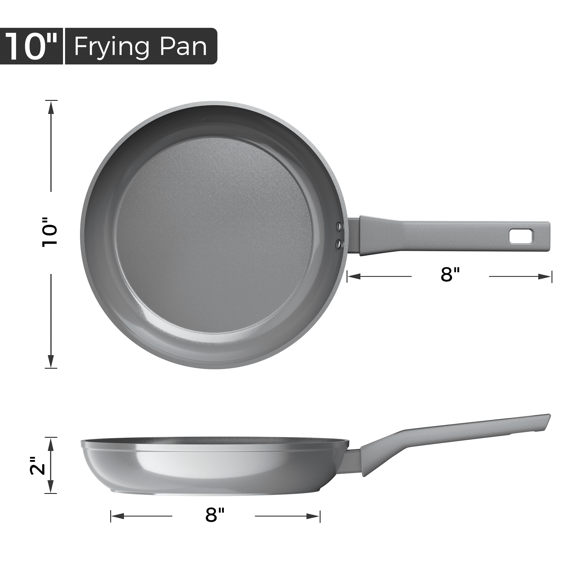 Sanho 2-Piece Frying Pan Set Nonstick, 8 & 10 inch Skillets, Diamond-Titanium Ceramic Coating, Healthy Nonstick Cookware, Induction Compatible & Dishwasher Safe