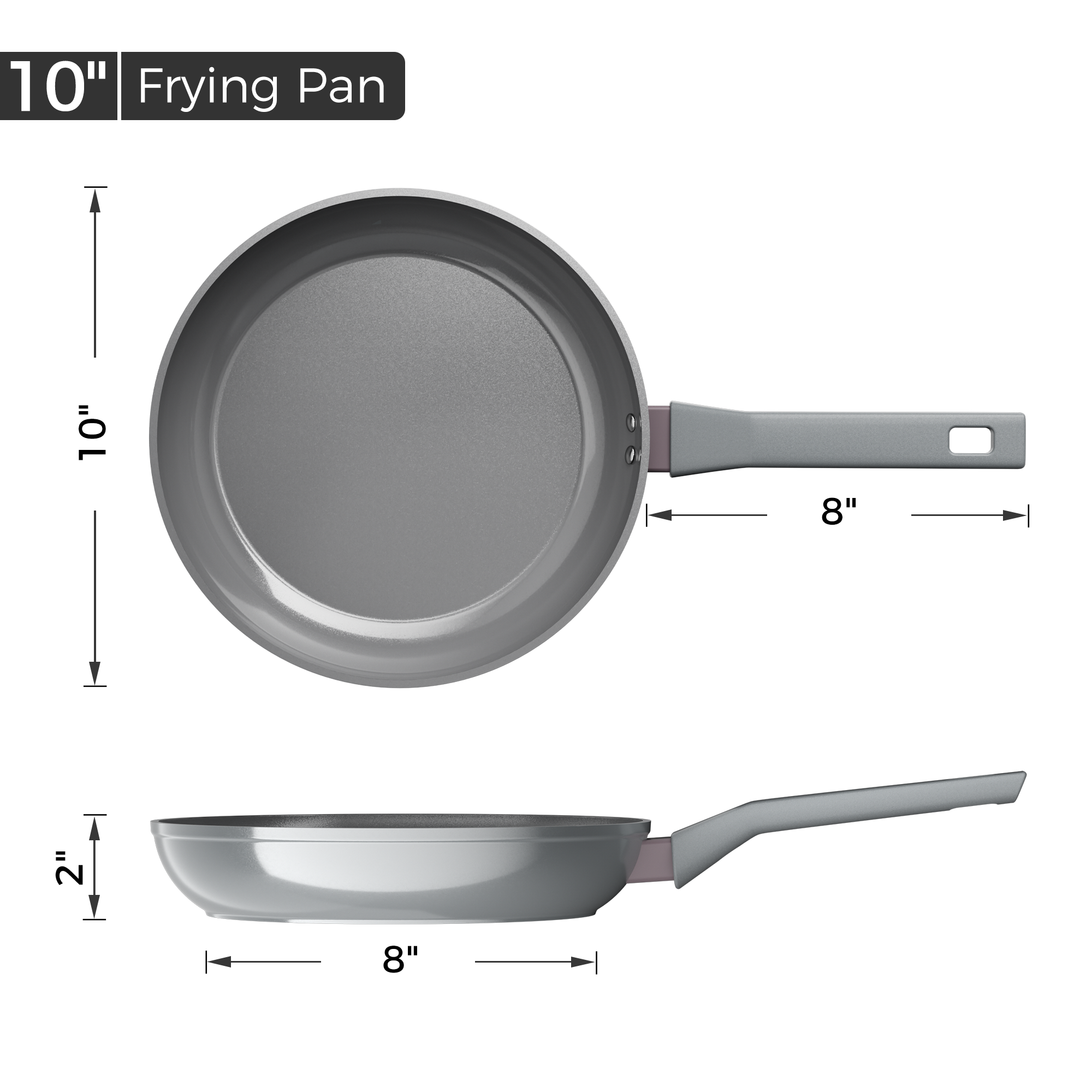 Sanho 10-Inch Ceramic Nonstick Fry Pan, Gray photo 5