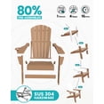 thumbnail image 4 of Cobiod Folding Adirondack Patio Chairs Set of 4 With Cup Holder, HDPE All-Weather Lounge Chairs for Backyard & Poolside, Teak, 4 of 8