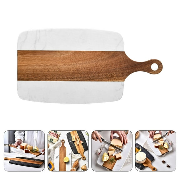 WRITWAA White Marble Cutting Board for Home Users Cooking 1Pack 13.7X7.3X0.5In
