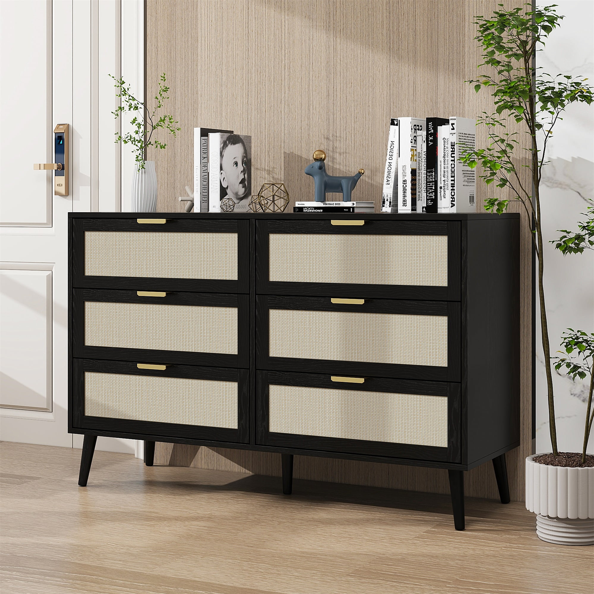 Kadyn Modern 6 Drawer Dresser Wood Cabinet,Dresser for Bedroom, Kitchen Storage Cabinet with Drawers, Chest of Drawers, (Black) Kadyn Modern 6 Drawer Dresser Wood Cabinet,Dresser for Bedroom, Kitchen Storage Cabinet with Drawers, Chest of Drawers, (Black)