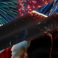 thumbnail image 5 of Manfei Eagle Usa Flag Kitchen Curtains,July 4Th Fireworks Black Out Curtains Pack of 2 (42x63 Each),Brown Red Blue, 5 of 7