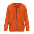 thumbnail image 5 of Mohiass Fall Zip Up Hoodie Women Plain Oversized Hooded Sweatshirts 2025 Fashion Winter Soft Casual Warm Jackets Saffron L, 5 of 5