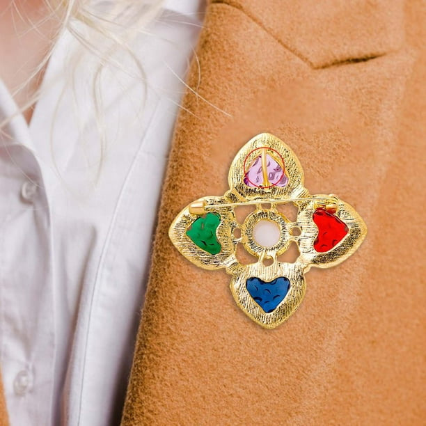 Broche para mujer, broche de ramillete, Pin de solapa, ropa de disfraz, broches en forma de corazón para boda, artesanía DIY, monederos de Salvador Broches de diamantes de imitación
