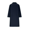 thumbnail image 5 of Hueook Winter Coat Women's Solid Color Long Sleeved Lapel with Lining and Pockets Coat Navy S, 5 of 9
