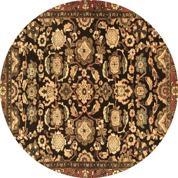 Ahgly Company Indoor Round Persian Brown Traditional Area Rugs, 5' Round