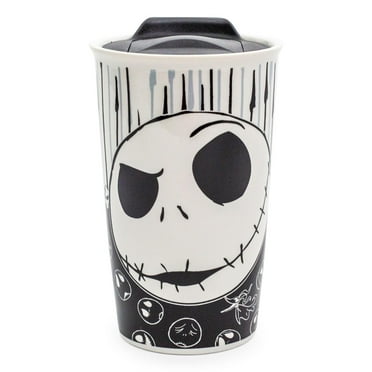 Silver Buffalo Disney Nightmare Before Christmas Jack with Bones Ceramic Travel Mug, 10 Ounces