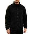 thumbnail image 3 of LEKWK Fleece Jacket for Men Full Zip Stand Collar Warm Winter Outerwear Cozy Thermal Coat with Side Pockets Casual Lightweight Soft Pullover for Outdoor Black L, 3 of 6