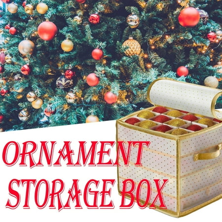 

FREE SHIPPING-Decor Ornament 64 Baubles Storage Box Ornament Xmas Tree Bag Decoration Box kitchen gadgets organization and storage apartment essentials accessories