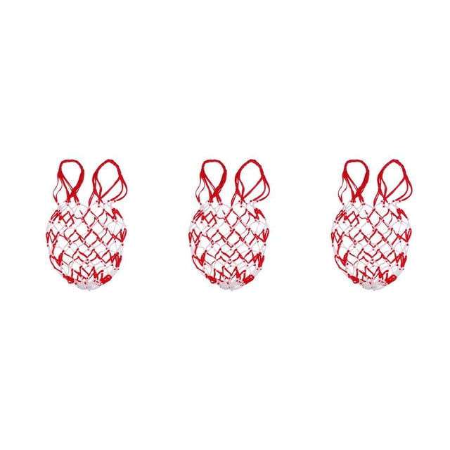 Wosthever Bolsa de malla para pelota de baloncesto, soporte para bolsa de red de almacenamiento de malla, color blanco y rojo Type1 NO1