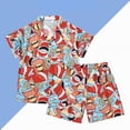 thumbnail image 2 of CAICJ98 Boys Summer Outfits Short Sleeve Hawaiian Shirt and Shorts Vacation Set for Kids Toddler Summer Clothes Set (Red,7-9 Years), 2 of 7