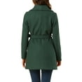 thumbnail image 3 of INSPIRE CHIC Women's Cute Turn Down Collar Single Breasted Long Belted Trenchcoat, 3 of 6