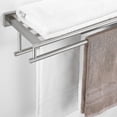 thumbnail image 3 of Towel Rack with Shelf 32 Inch Double Towel Racks for Bathroom Brushed Nickel Bath Towel Holder SUS304 Stainless Steel Towel Rack Wall Mounted Modern Towel Hanger, 3 of 6