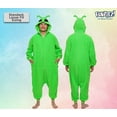 thumbnail image 3 of Alien One Piece - Plush Adult Outer Space Costume Jumpsuit by FUNZIEZ! (Green, X-Small), 3 of 6