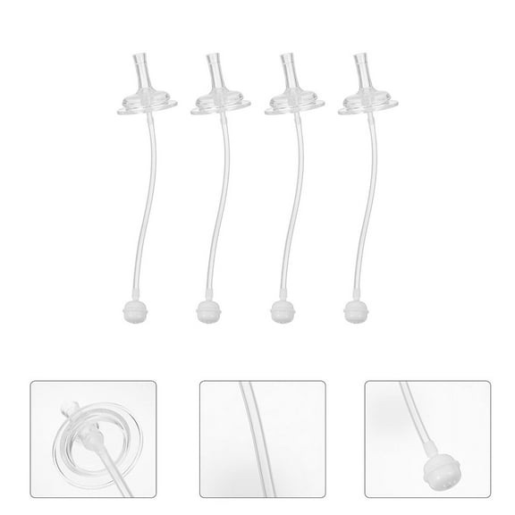FRCOLOR Transparent Silicone Straw Replacement Set for Baby Bottles and Sippy Cups with Leakproof Design and Easy Cleaning