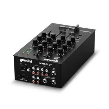 gemini MXR-01BT 2-Channel Professional DJ Mixer with Bluetooth Input - Black - Black