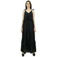 thumbnail image 2 of Bimba Sexy Summer Spaghetti Strap Sundress V-Neck Casual Ruffle Long Maxi Beach Dress, 2 of 9