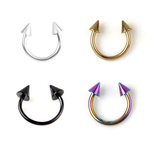 6PCS Punk Lip Chin Ring Ear Stud Piercing Lip Rings Nostril Hoop Nose Hoop Ring Cartilage Earring Ring Piercing Baohd