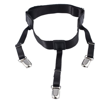 Men's Shirt Stays / Sock Suspenders, Adjustable Non-Slip Garters, Set Of 2, Black