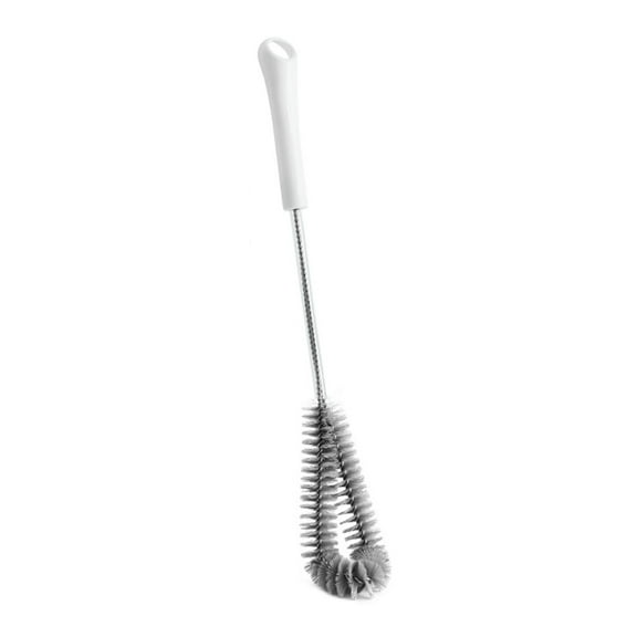 Flexible Long Bottle Cleaning Brush 42x7x5cm White, Bendable, Stainless Steel Core, For Baby Bottles Sports Bottles Glassware, Durable
