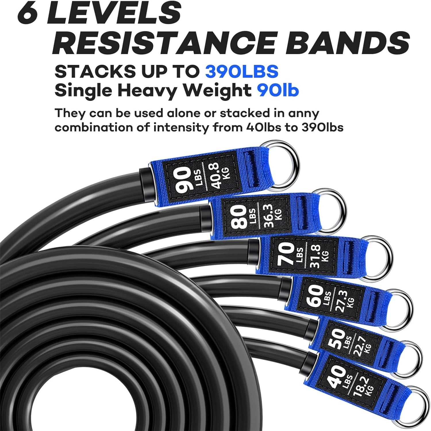 Resistance Bands with Handles Weight Exercise Bands for Men Women, Workout Bands with Door Anchor and Ankle Straps Strength Training Equipment