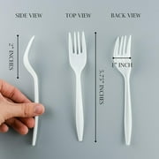 PLASTICPRO Disposable Plastic Forks Heavyweight Utensils Silverware, White, Pack of 1000