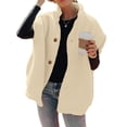 thumbnail image 3 of Fall Winter Women Casual Loose Fleece Vest Oversize Button-up Sherpa Vest Jacket, 3 of 4