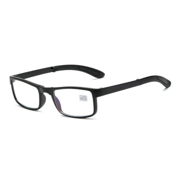 Folding Reading Glasses Rectangular Rim +1.00D to +4.00D Presbyopic Glasses Hyperopia Eyeglasses Portable Eye Wear for Reading Farsight Distance Magnifying 150 Black Frame -