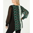 thumbnail image 6 of Alfani Womens Mixed Print Pullover Blouse, Green, 3X, 6 of 7