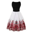 thumbnail image 2 of Vestido Vintage 50s BLESIY Floral Coctel Oscilación Planchado Blanco Rojo 2XL, 2 of 8