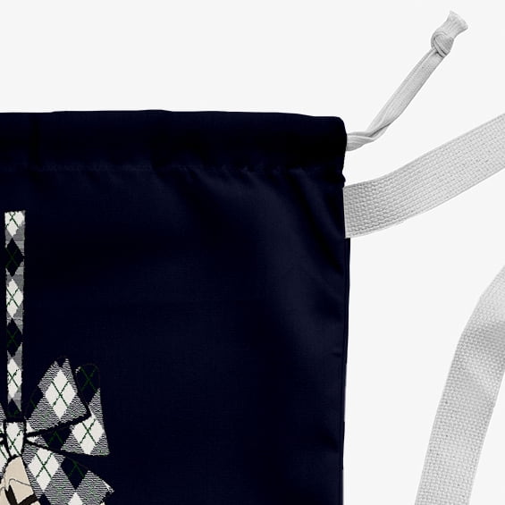 Simply Daisy Jingle Bells 18 x 29 inch Navy Laundry Bag