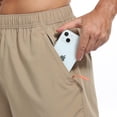 thumbnail image 4 of Pantalones cortos SPOSULEI para hombre, atléticos, de secado rápido, ligeros, color caqui, 4 of 7