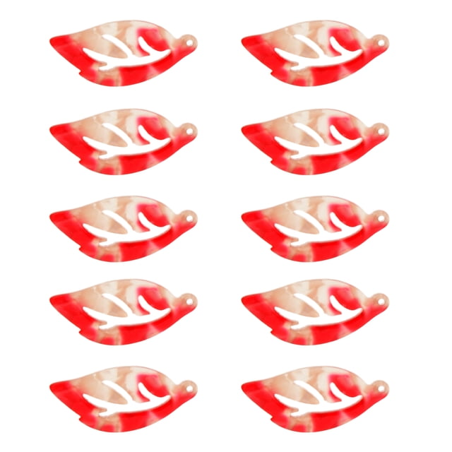 10pcs Colgantes de hoja Pendientes de gota Pendientes de gota de cabujón rojo Sunnimix Cabujón colgante
