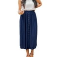 thumbnail image 1 of Falda larga plisada, falda larga para mujer, falda larga plisada con botones, falda larga plisada con botones, hecha con cuidado, 1 of 7