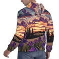 thumbnail image 6 of Cauagu Starry Night Purple Irises for Men's Pullover Hooded Sweatshirt Athletic Casual Hoodie Aautumn Hoodie Sweatshirt for Men Pullover Casual Hooded Sweatshirt-Medium, 6 of 7