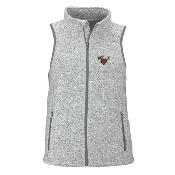 Women's Heather Gray Brown Bears Summit Fleece Full Zip Sweater Vest
