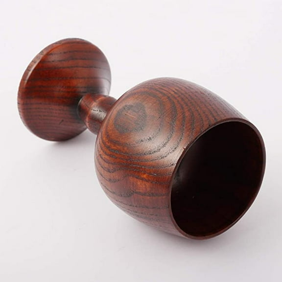 Dsseng 1Pc Hand-made Jujube Wooden Wine Goblet Water Cup 7oz