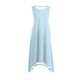 thumbnail image 5 of Uaswgudfs Women's Sleeveless Flowy Maxi Dress with Irregular Hem - Casual A-Line Summer Sundress & Minimalist Design Light Blue XL, 5 of 8