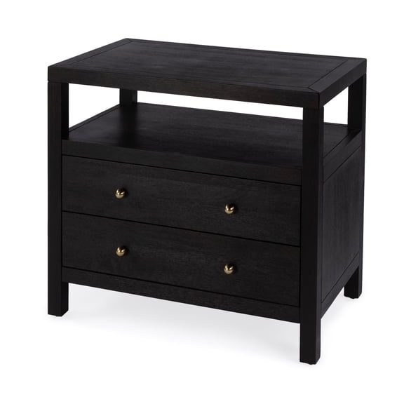 Butler Specialty Company Celine 2 Drawer Wood Wide Nightstand - Coffee