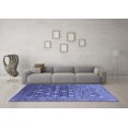 thumbnail image 3 of Ahgly Company Machine Washable Indoor Round Oriental Blue Industrial Area Rugs, 5' Round, 3 of 4