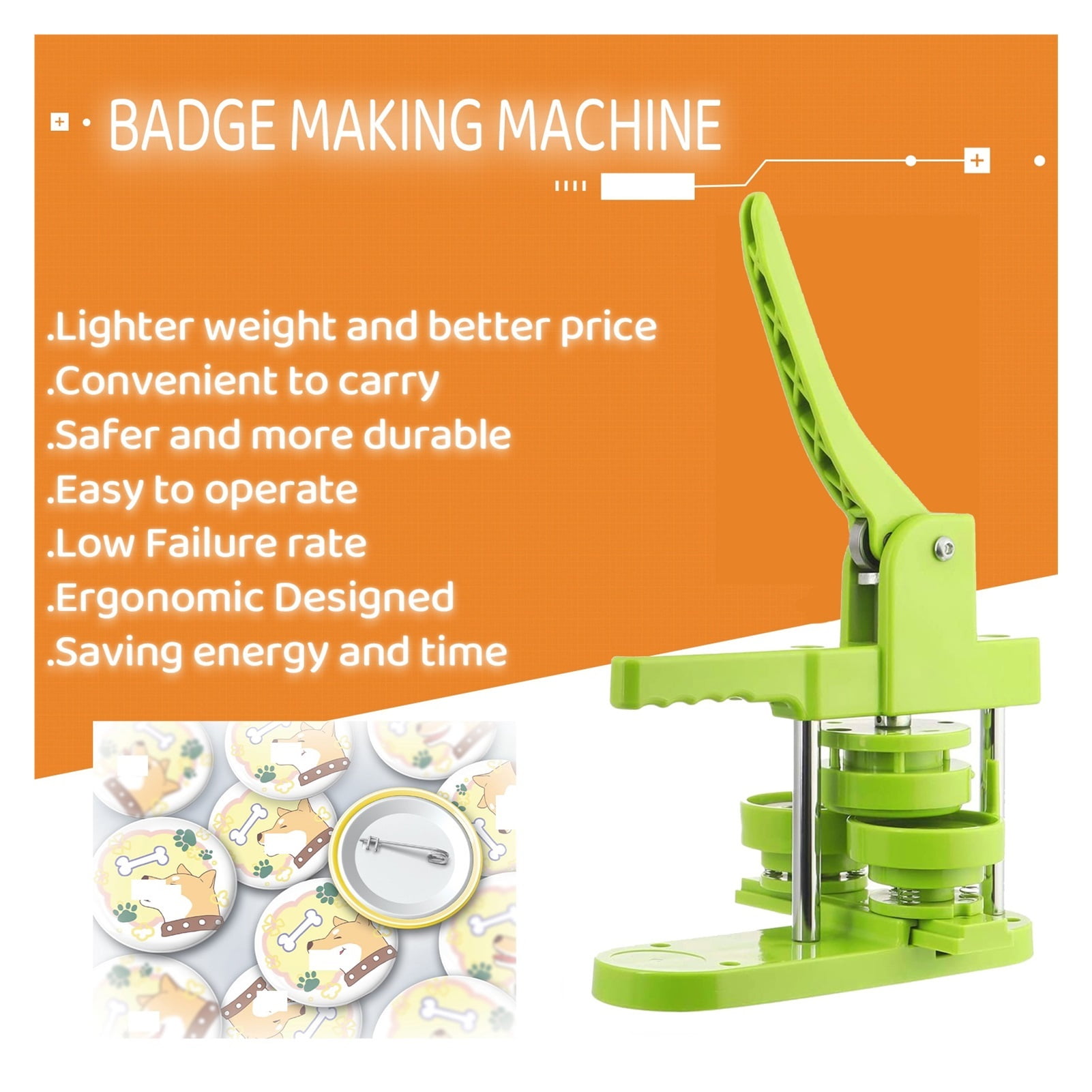 DIY Pin Badge Button Maker Machine Kit Badge Press Button Making Mould Machine Badge Punch Press Maker Machine Pin Button DIY Making Set